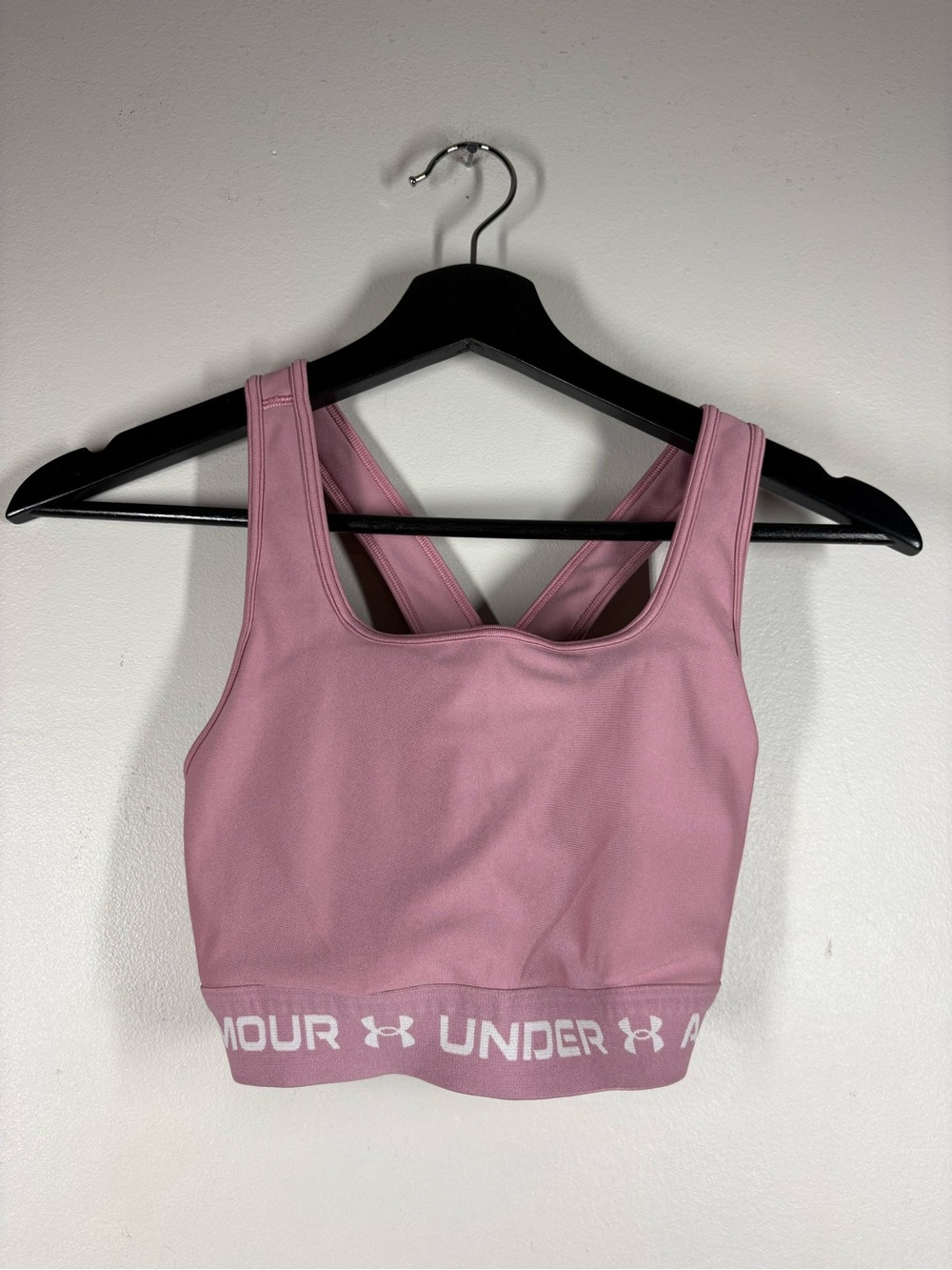 Under Armour Sports Bra LOT Womens Medium Black & Pink Compression Crossback - Picture 7 of 12